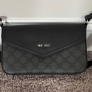 Nine West Black and Gray Patterned Crossbody Bag